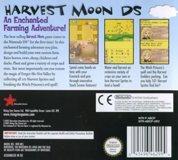 Harvest Moon DS (Europe) (En,Fr,De,Es,It) (Rev 1) box cover back